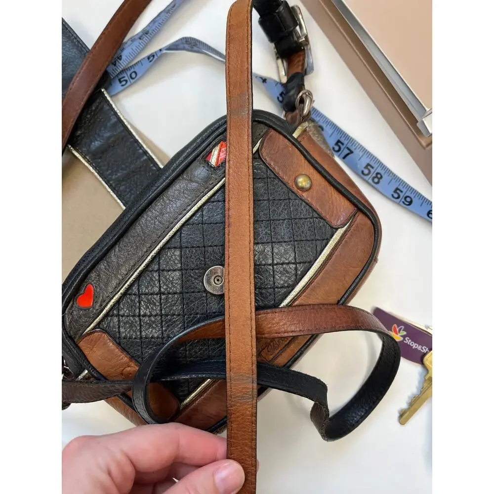 Brighton Camera Leather Shoulder Crossbody Convertible Small Bag Novelty Retro